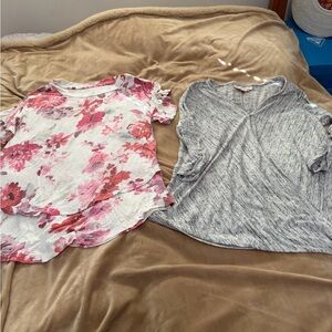 Latched Mama Pink Floral Top Jessica Simpson Gray Top Nursing XS